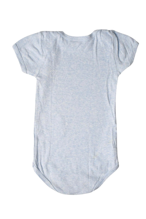 A Blue Short Sleeve Bodysuits from Petit Bateau in size 0-3M for neutral. (Back View)