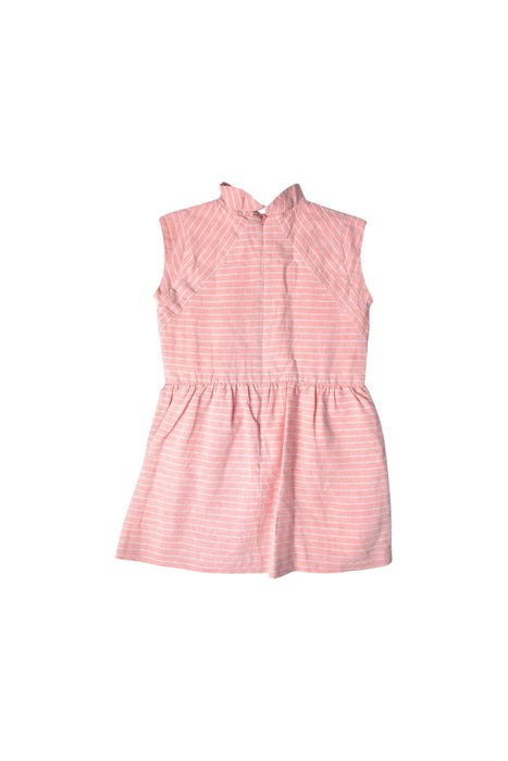 A Pink Sleeveless Dresses from Chateau de Sable in size 4T for girl. (Back View)