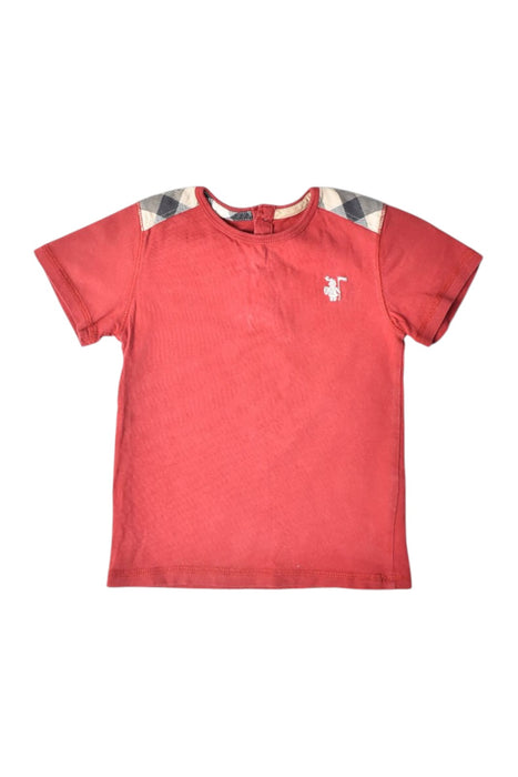 A Red Short Sleeve T Shirts from Burberry in size 2T for boy. (Front View)