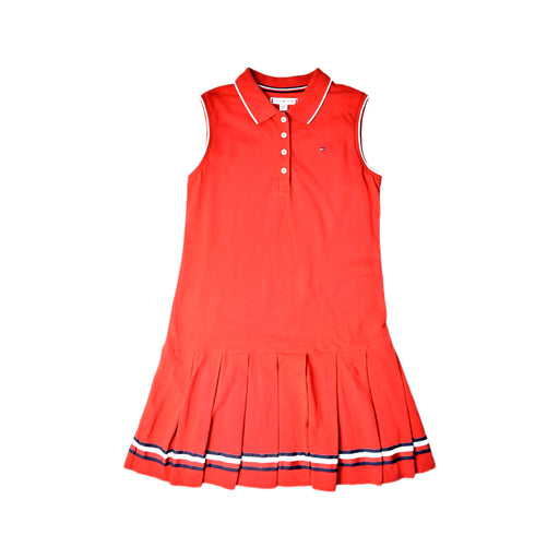 A Red Sleeveless Dresses from Tommy Hilfiger in size 10Y for girl. (Front View)
