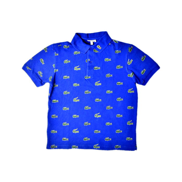 A Blue Short Sleeve Polos from Lacoste in size 12Y for boy. (Front View)
