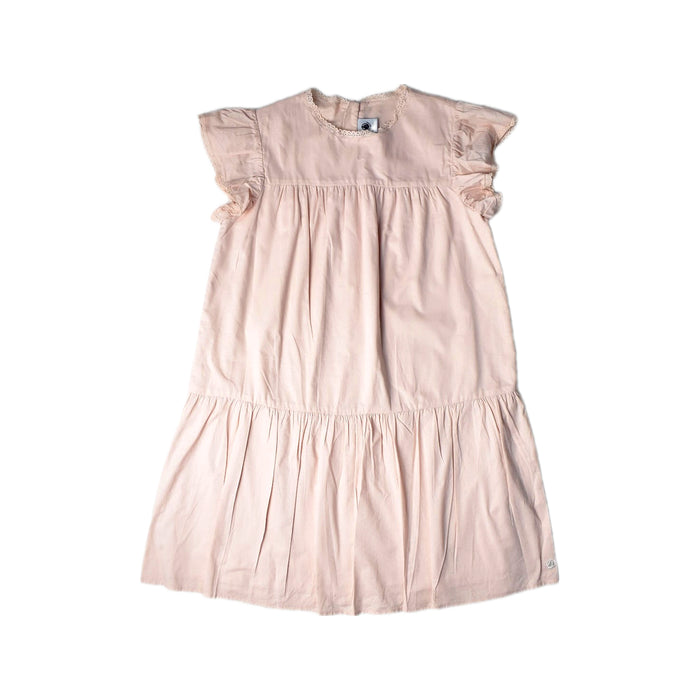 A Pink Short Sleeve Dresses from Petit Bateau in size 12Y for girl. (Front View)