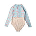 A Blue Rash Guards from Snapper Rock in size 4T for girl. (Back View)