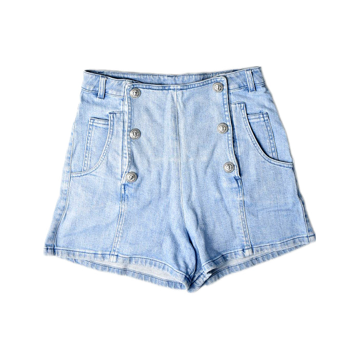 A Blue Shorts from Balmain in size 14Y for girl. (Front View)