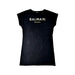 A Black Short Sleeve T Shirts from Balmain in size 12Y for girl. (Front View)