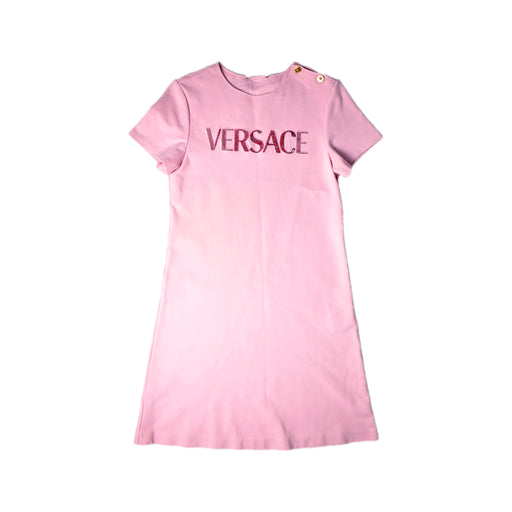 A Pink Short Sleeve Dresses from Young Versace in size 14Y for girl. (Front View)