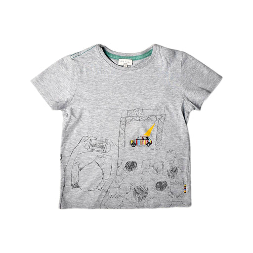 A Grey Short Sleeve T Shirts from Paul Smith in size 5T for boy. (Front View)