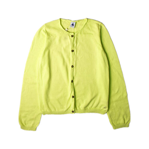 A Yellow Cardigans from Petit Bateau in size 12Y for girl. (Front View)
