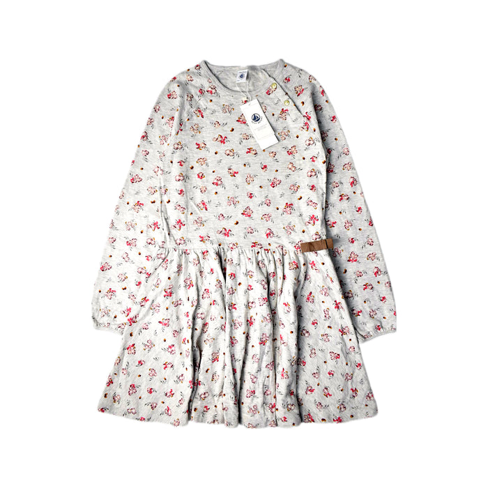 A Grey Long Sleeve Dresses from Petit Bateau in size 12Y for girl. (Front View)