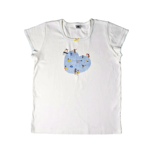 A White Pyjama Sets from Petit Bateau in size 12Y for girl. (Front View)