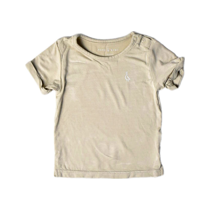 A Beige Short Sleeve T Shirts from Raph and Remy in size 0-3M for neutral. (Front View)