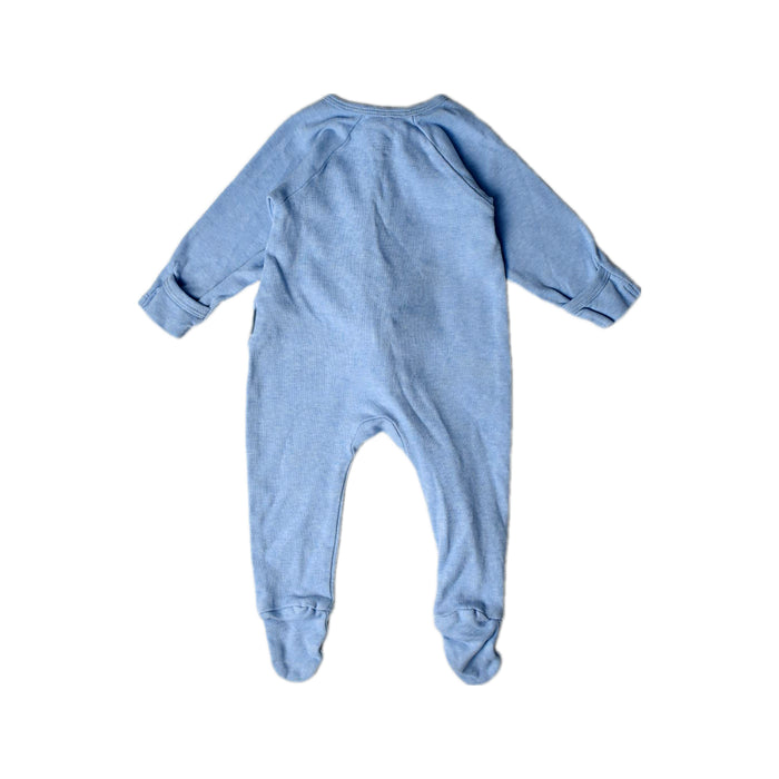 A Blue Onesies from Purebaby in size 3-6M for boy. (Back View)