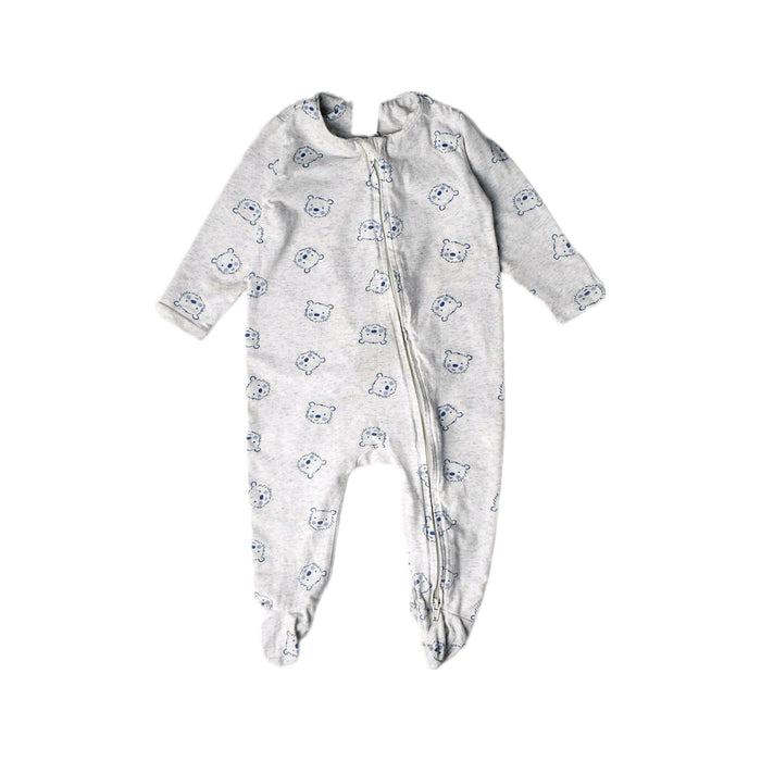 A Grey Onesies from Seed in size 3-6M for boy. (Front View)