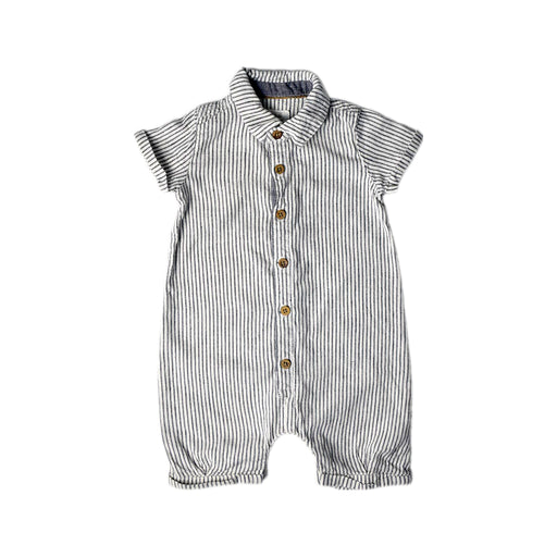 A White Short Sleeve Rompers from Mamas & Papas in size 3-6M for boy. (Front View)
