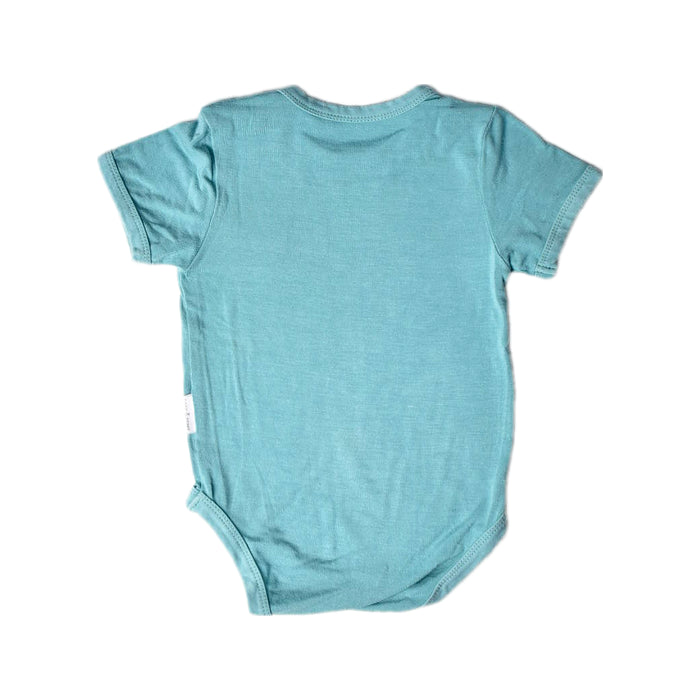 A Blue Short Sleeve Bodysuits from Raph and Remy in size 0-3M for neutral. (Back View)