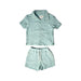 A Green Shorts Sets from Gingersnaps in size 3-6M for boy. (Front View)
