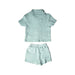 A Green Shorts Sets from Gingersnaps in size 3-6M for boy. (Back View)