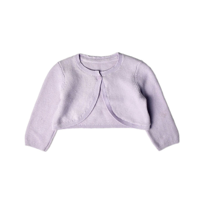 A Purple Cardigans from Mothercare in size 0-3M for girl. (Front View)