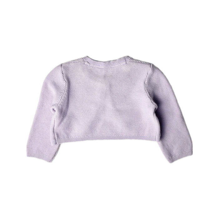 A Purple Cardigans from Mothercare in size 0-3M for girl. (Back View)
