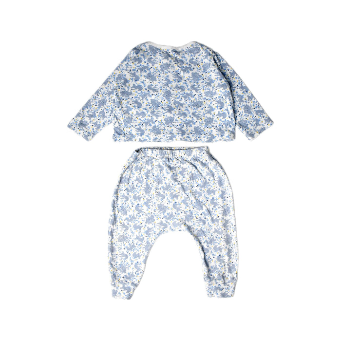 A Blue Pyjama Sets from Petit Bateau in size 6-12M for boy. (Back View)