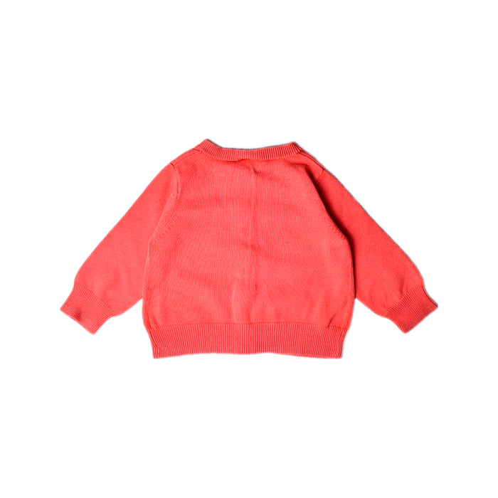 A Pink Cardigans from Petit Bateau in size 6-12M for girl. (Back View)
