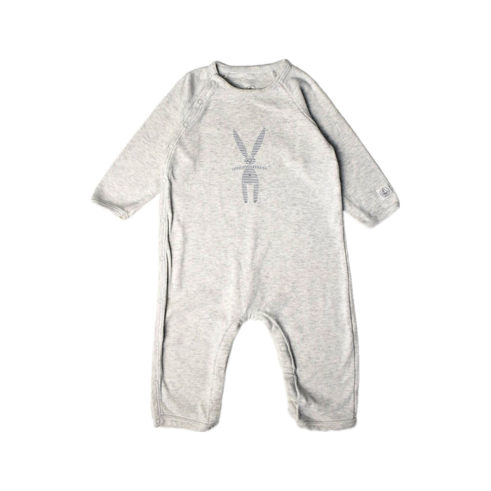 A Grey Long Sleeve Jumpsuits from Petit Bateau in size 6-12M for boy. (Front View)
