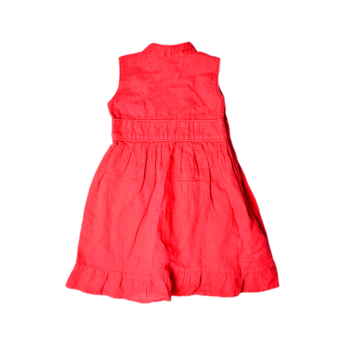 A Red Sleeveless Dresses from Chateau de Sable in size 3T for girl. (Back View)