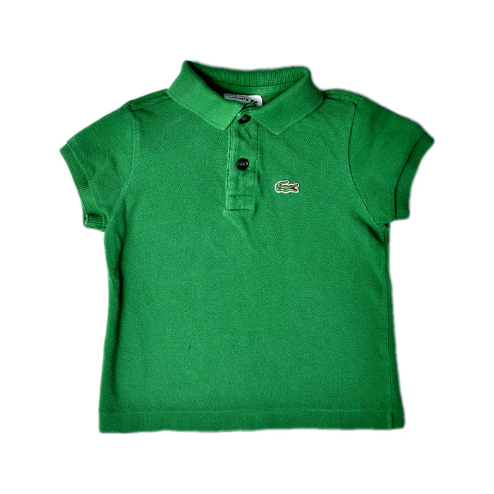 A Green Short Sleeve Polos from Lacoste in size 2T for boy. (Front View)