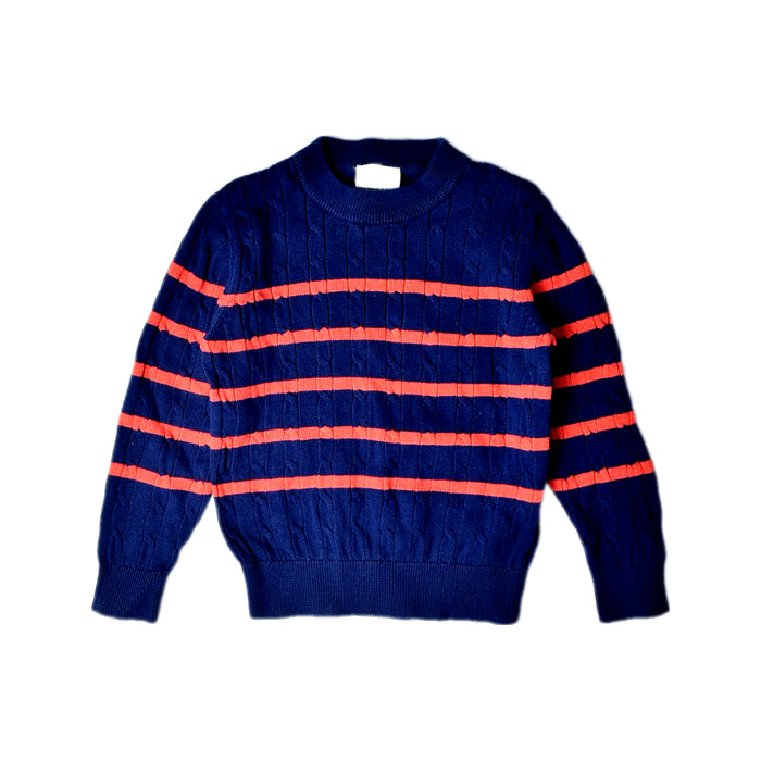 A Navy Knit Sweaters from Cyrillus in size 4T for girl. (Front View)