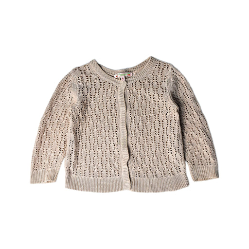 A Beige Cardigans from Bonpoint in size 6T for girl. (Front View)