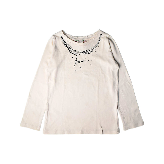 A Ivory Long Sleeve Tops from Bonpoint in size 6T for girl. (Front View)