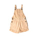 A Peach Overall Shorts from Bellerose in size 6T for girl. (Front View)