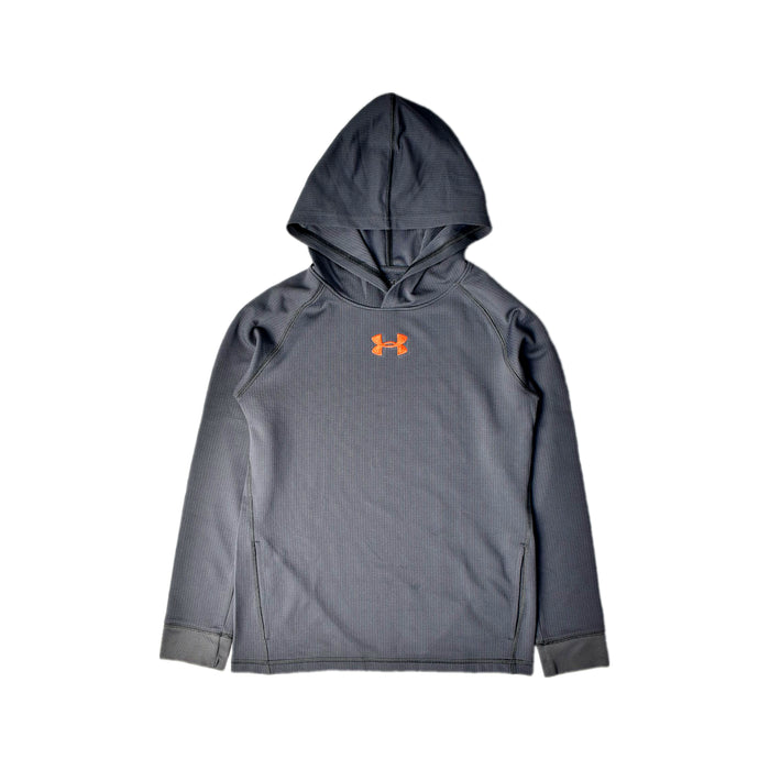 A Grey Hooded Sweatshirts from Under Armour in size 14Y for boy. (Front View)