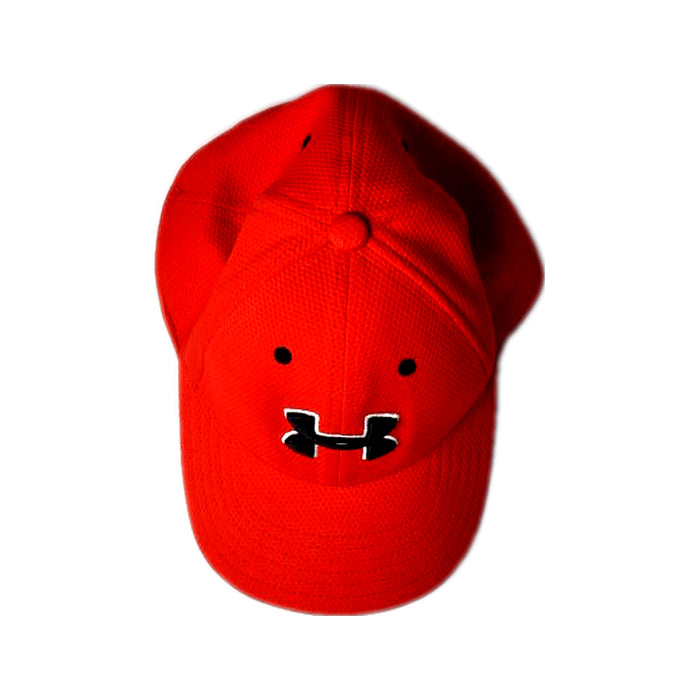 A Red Caps from Under Armour in size O/S for boy. (Front View)