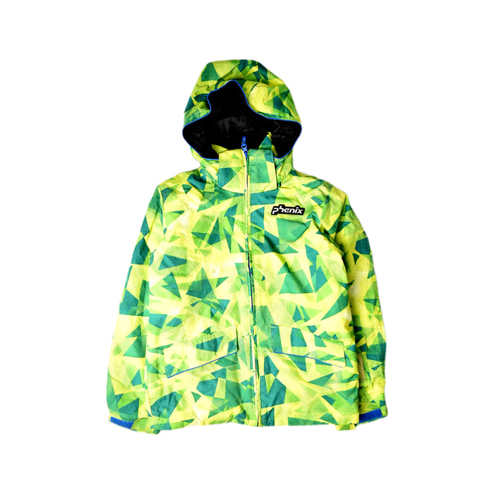 A Green Ski Jackets from Phenix in size 11Y for boy. (Front View)