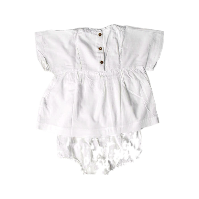 A White Shorts Sets from Chateau de Sable in size 12-18M for girl. (Back View)