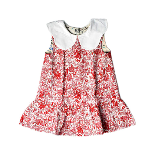 A Red Sleeveless Dresses from Maison Q in size 6-12M for girl. (Front View)