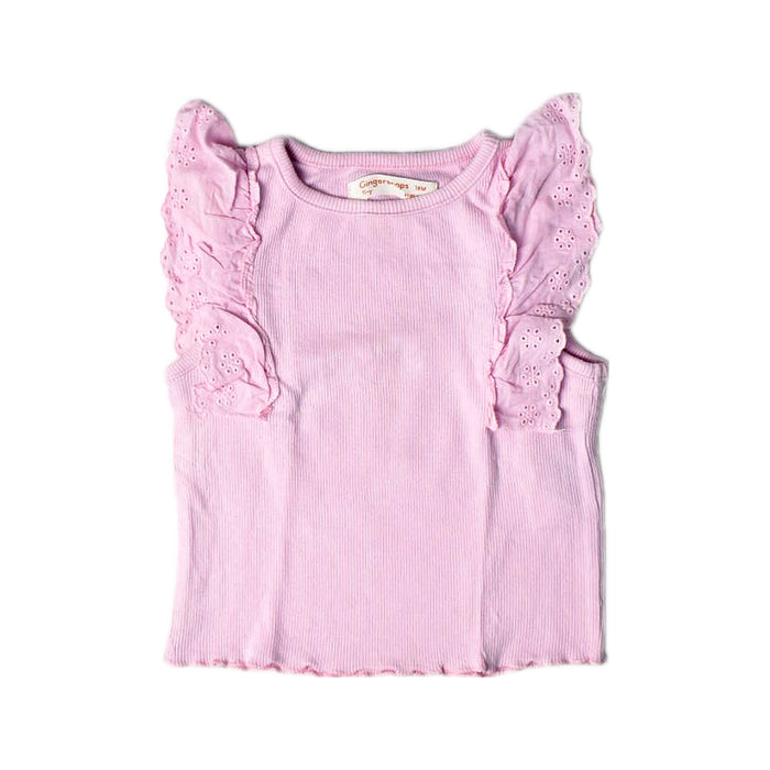 A Pink Sleeveless Tops from Gingersnaps in size 12-18M for girl. (Front View)