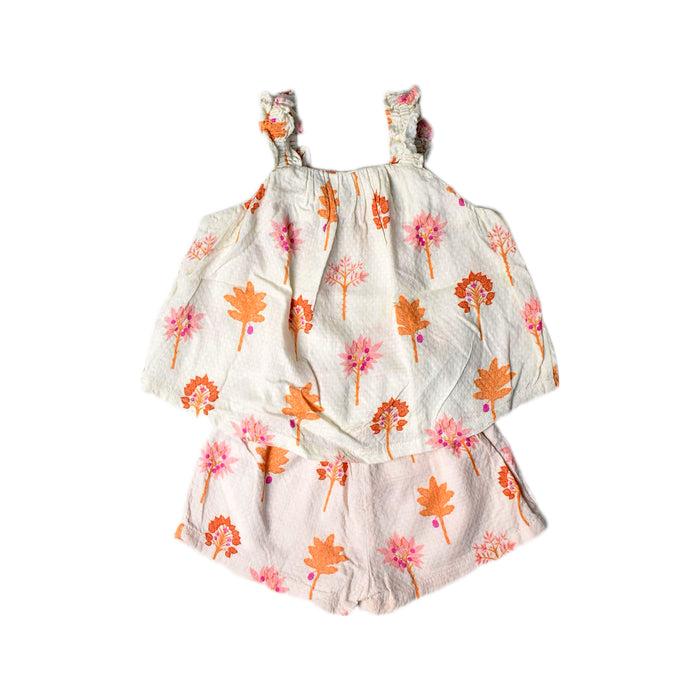 A Orange Shorts Sets from Gingersnaps in size 2T for girl. (Back View)