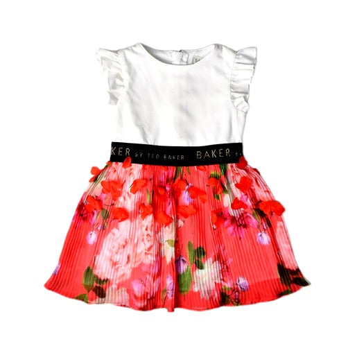 A White Short Sleeve Dresses from Baker by Ted Baker in size 12-18M for girl. (Front View)