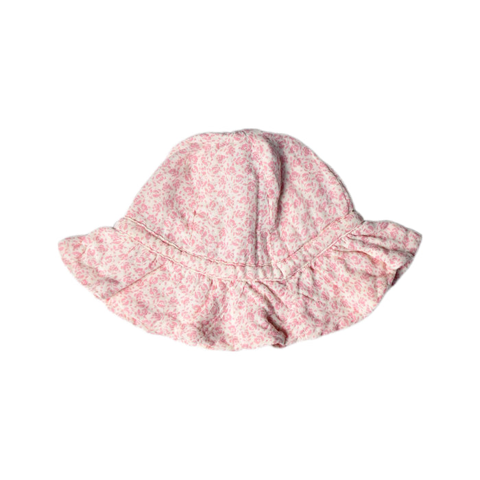 A Pink Sun Hats from Petit Bateau in size 6-12M for girl. (Back View)