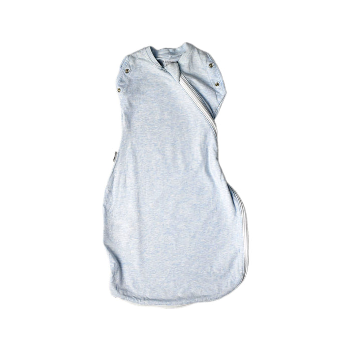 A Blue Sleepsacs from Tommee Tippee in size 0-3M for neutral. (Front View)