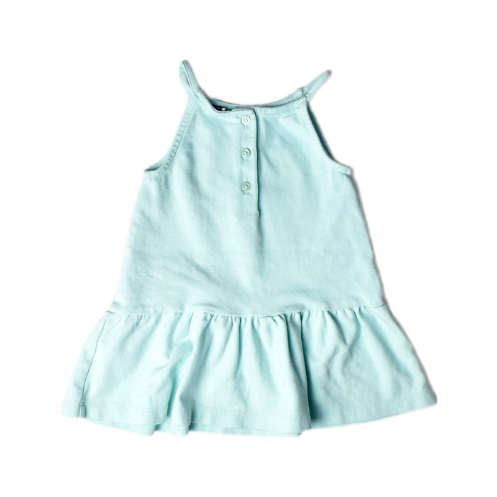 A Blue Sleeveless Dresses from Janie & Jack in size 12-18M for girl. (Back View)