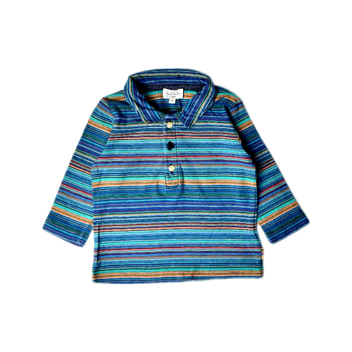 A Blue Long Sleeve Polos from Paul Smith in size 6-12M for boy. (Front View)