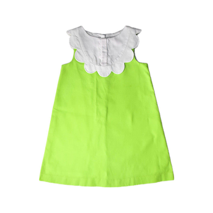 A Green Sleeveless Dresses from Jacadi in size 4T for girl. (Front View)