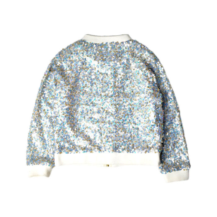A Silver Lightweight Jackets from Seed in size 5T for girl. (Back View)