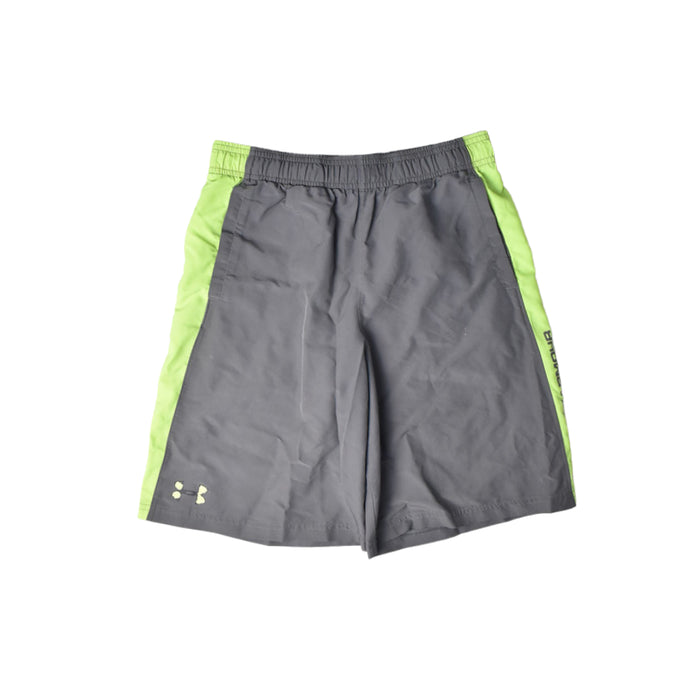 A Green Shorts from Under Armour in size 14Y for boy. (Front View)