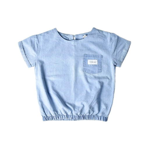 A Blue Short Sleeve Tops from Calvin Klein in size 8Y for girl. (Front View)