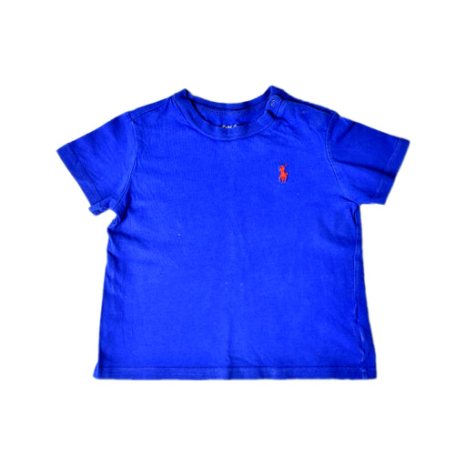 A Blue Short Sleeve T Shirts from Ralph Lauren in size 6-12M for boy. (Front View)