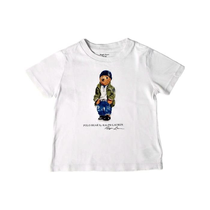A White Short Sleeve T Shirts from Polo Ralph Lauren in size 2T for boy. (Front View)